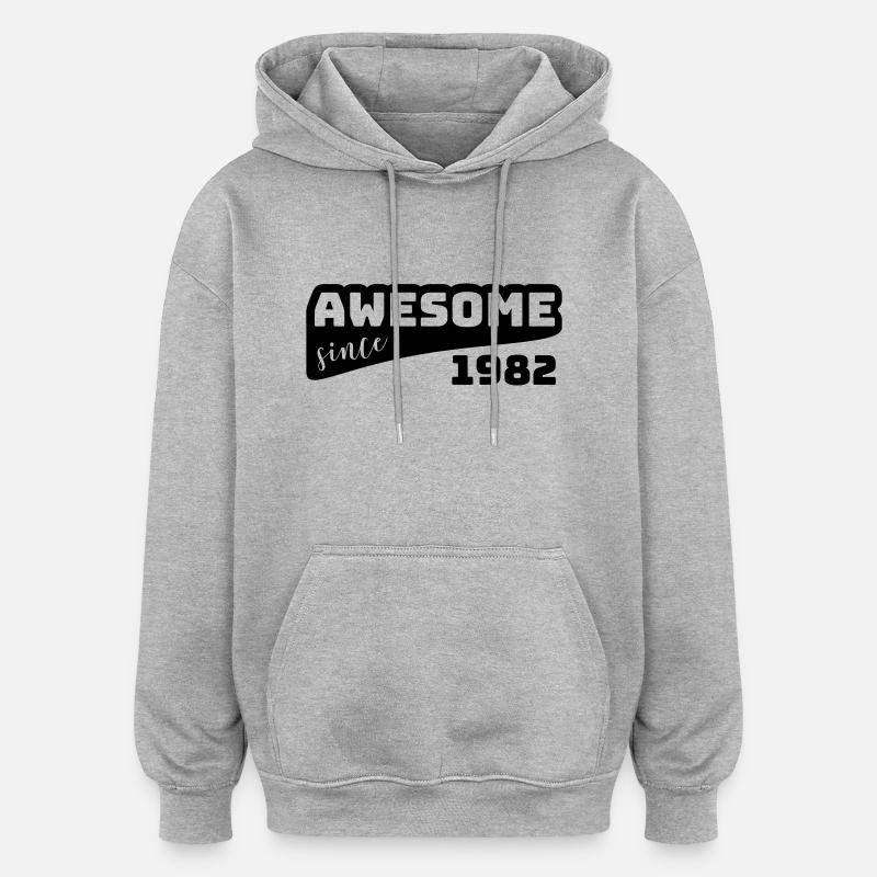 Impressionnant depuis 1982 / Anniversaire-shirt - Sweat à capuche oversize unisexe - gris chiné