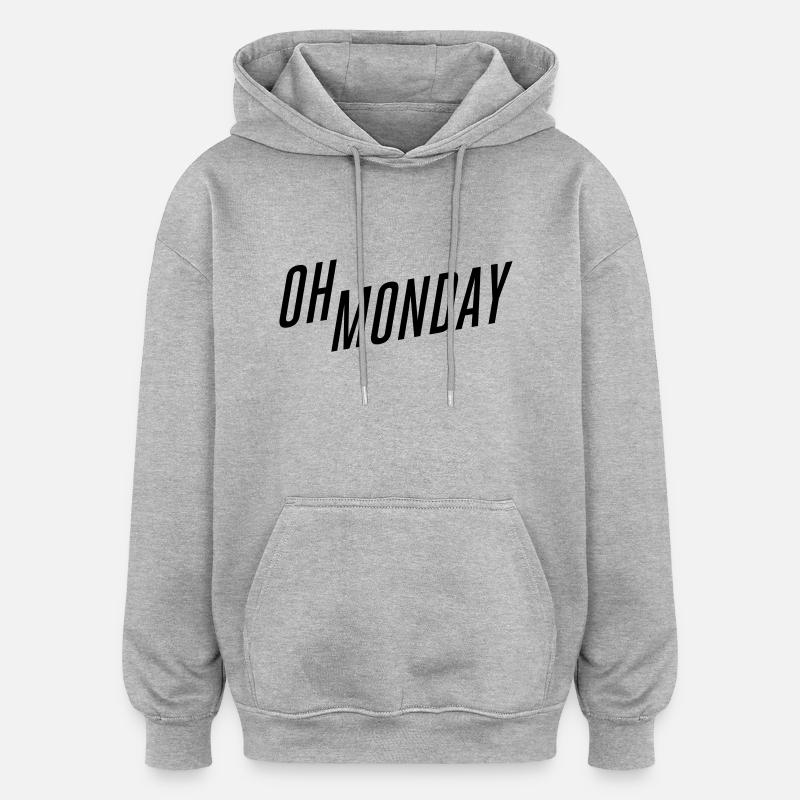 oh monday - Sweat à capuche oversize unisexe - gris chiné