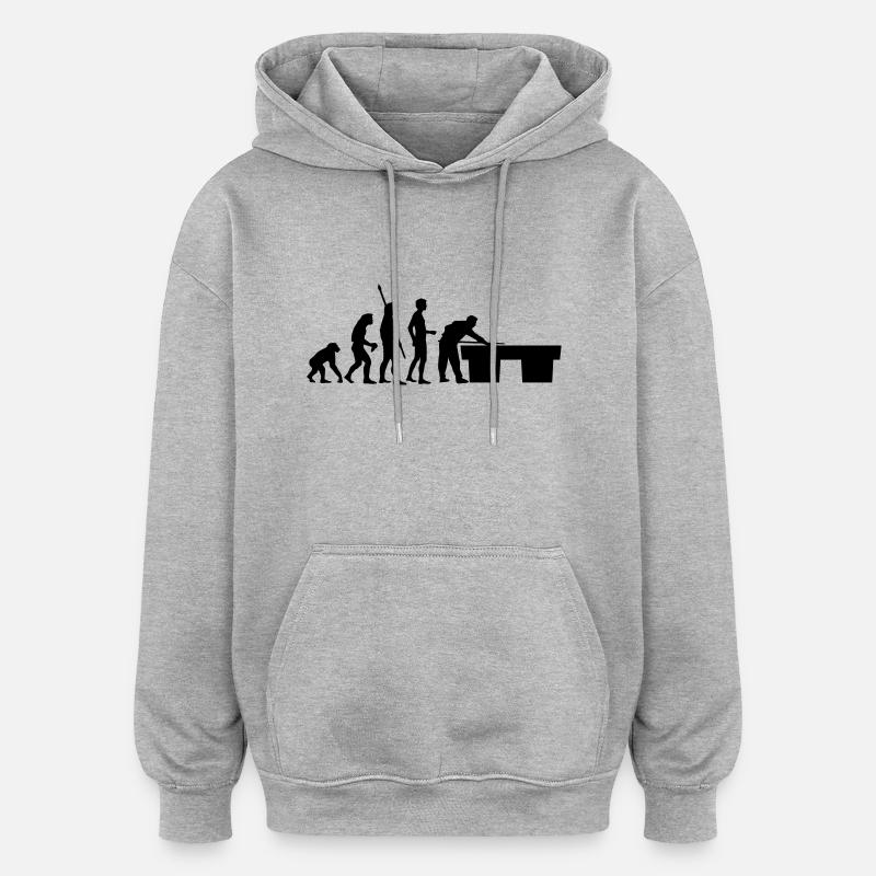 evolution_billard - Sweat à capuche oversize unisexe - gris chiné