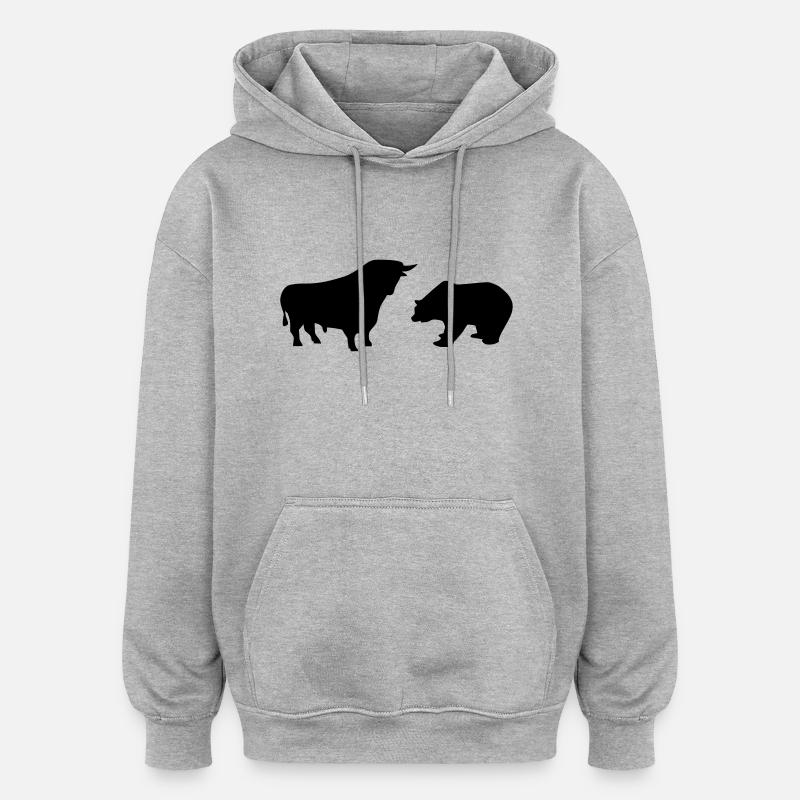 Bear bull - Oversized Unisex Hoodie - heather grey