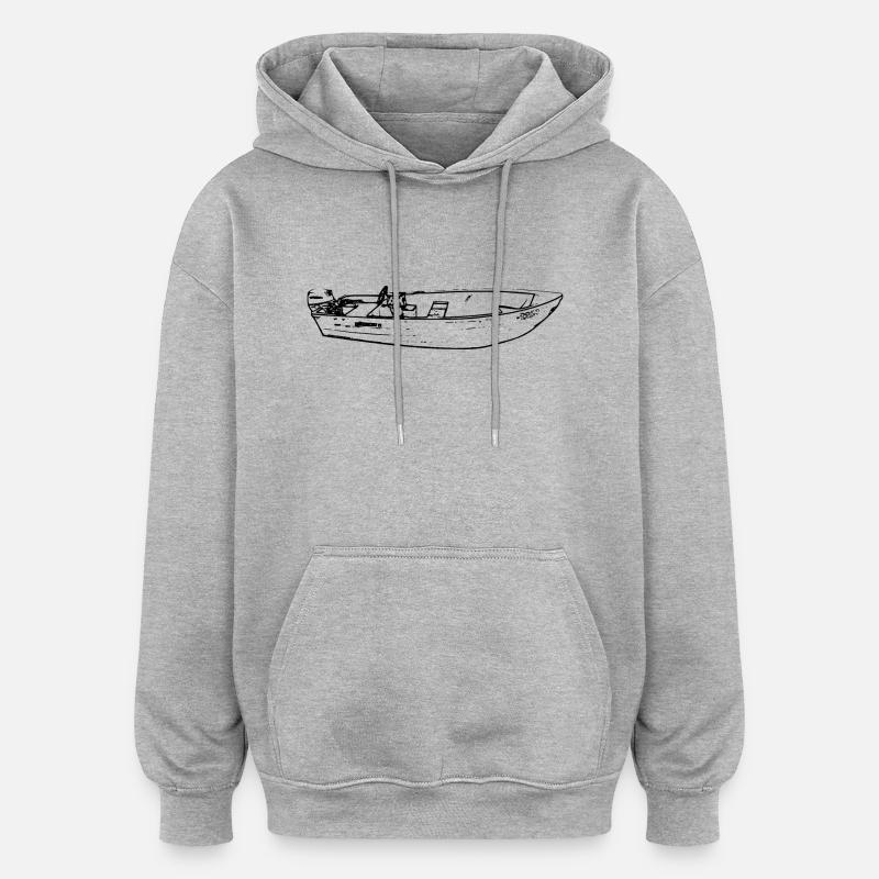 bateau - Sweat à capuche oversize unisexe - gris chiné