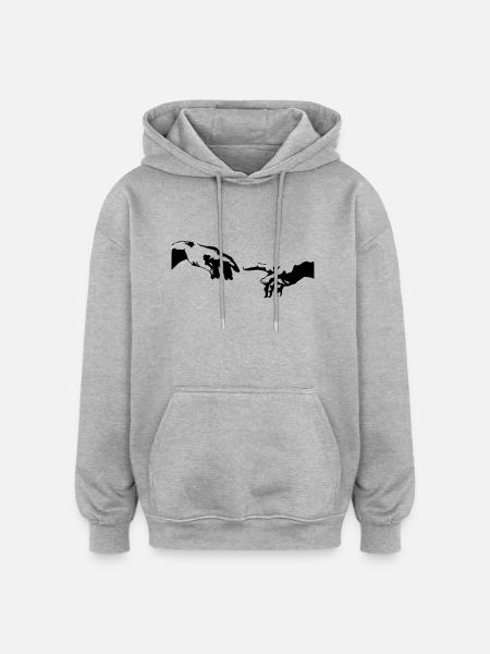 hand - Oversized Unisex Hoodie - heather grey
