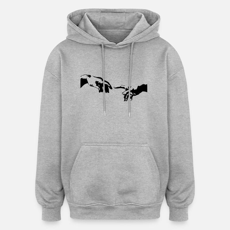 der Hand - Oversized Unisex Hoodie - Grau meliert