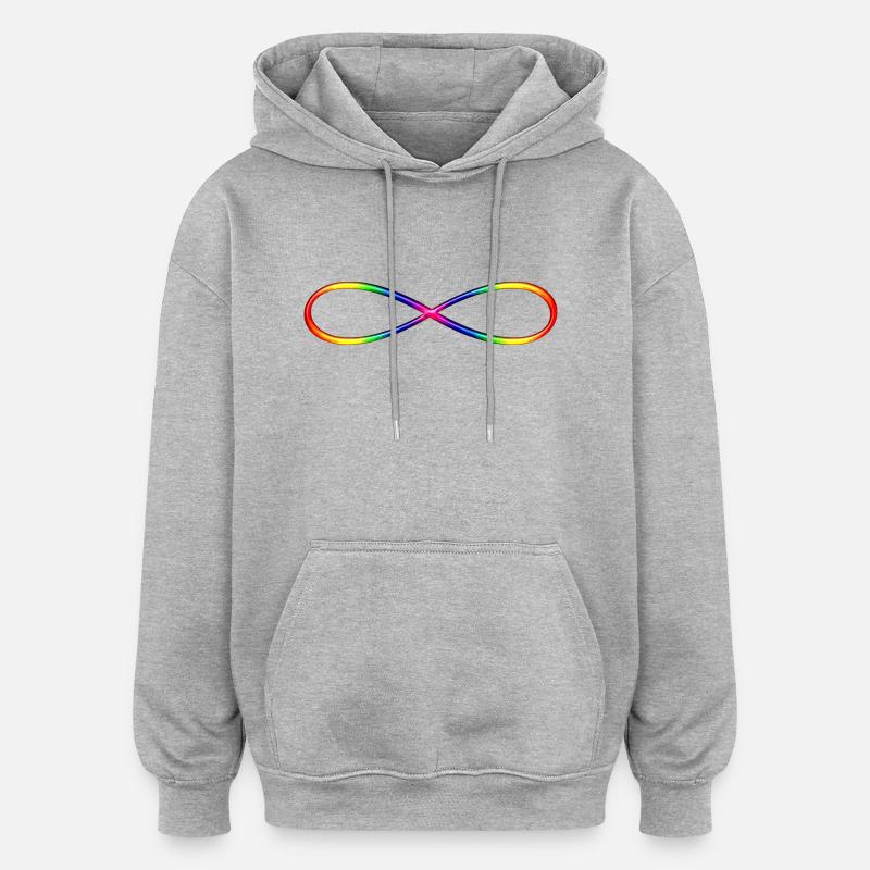 Symbol Unendlichkeit - bunt - Oversized Unisex Hoodie - Grau meliert
