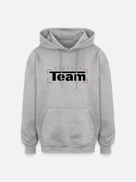 Support Team - Oversized Unisex Hoodie - Grau meliert