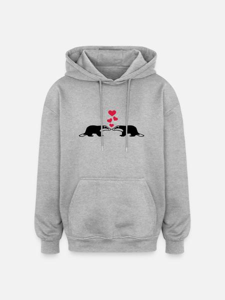 Dachs - Oversized Unisex Hoodie - Grau meliert