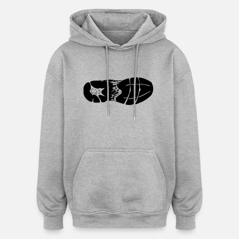 Sohle Laufschuh - Oversized Unisex Hoodie - Grau meliert