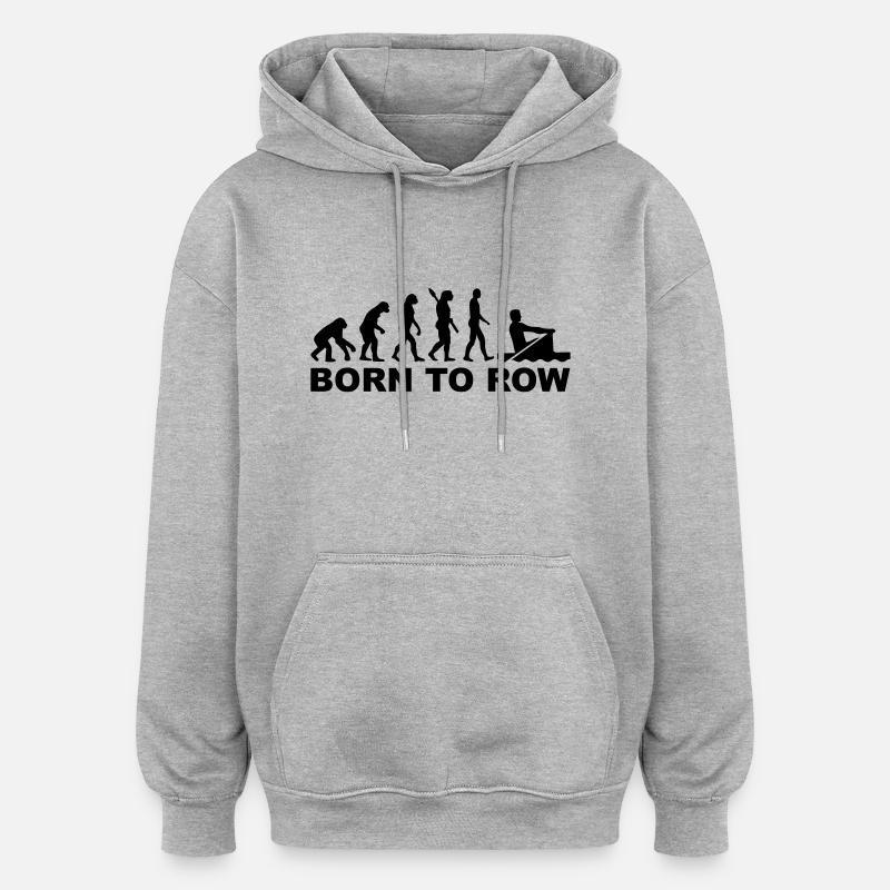 Rudern - Oversized Unisex Hoodie - Grau meliert