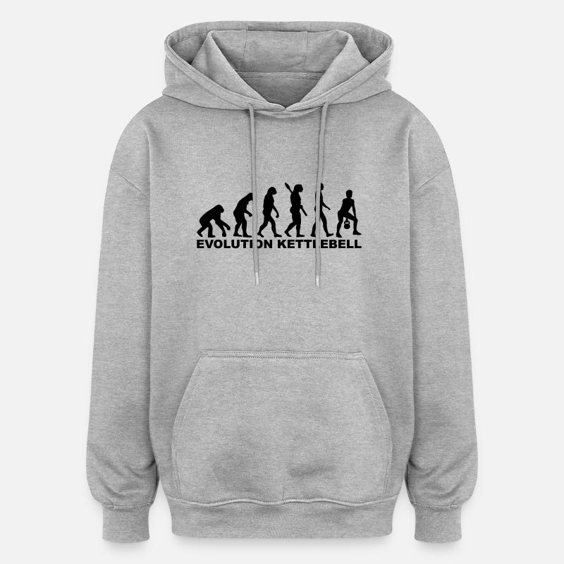 Evolution Kettlebell - Oversized Unisex Hoodie - heather grey