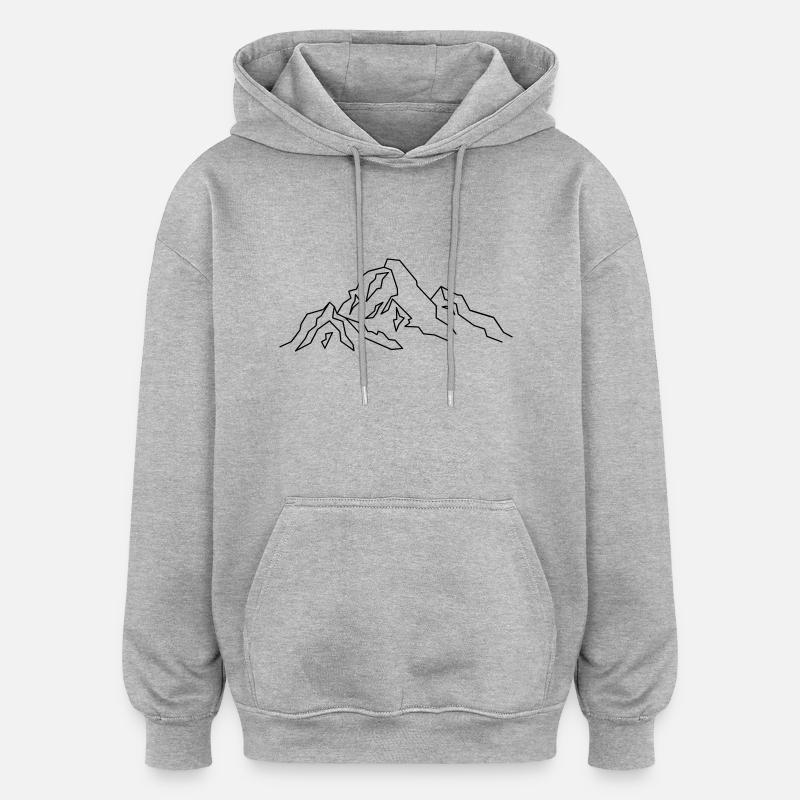 Mountain Icon - Sweat à capuche oversize unisexe - gris chiné