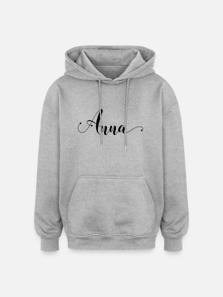 anna - Oversized Unisex Hoodie - Grau meliert