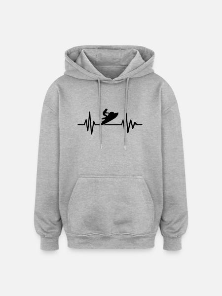 Jetski - Oversized Unisex Hoodie - Grau meliert
