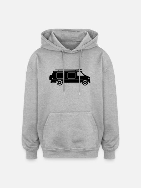 CAMPER BUS Motorhome Car - Oversized Unisex Hoodie - heather grey