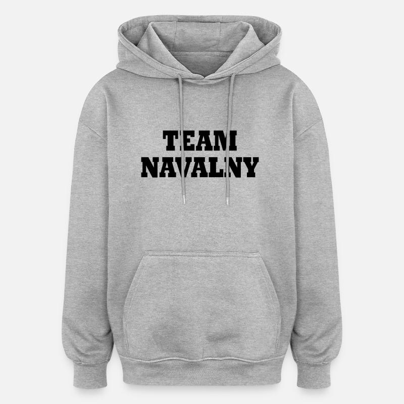 Team navalny - Sweat à capuche oversize unisexe - gris chiné
