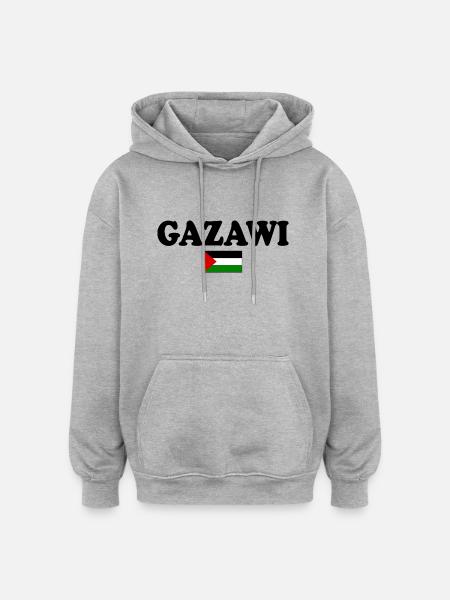 Gazawi gaza - Oversized Unisex Hoodie - Grau meliert