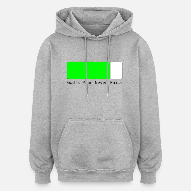 Gottes Pläne scheitern nie - Oversized Unisex Hoodie - Grau meliert