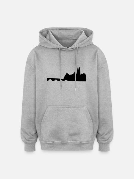 Skyline Regensburg - Oversized Unisex Hoodie - Grau meliert