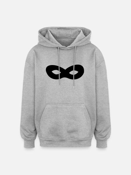 Maske - Oversized Unisex Hoodie - Grau meliert