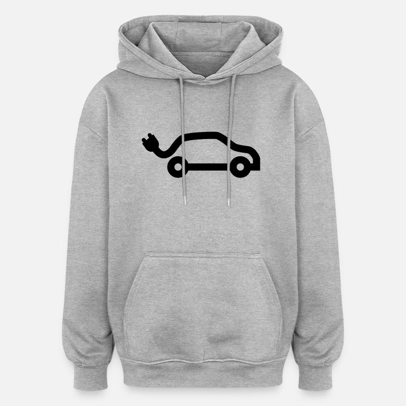 E-Car - Oversized Unisex Hoodie - Grau meliert