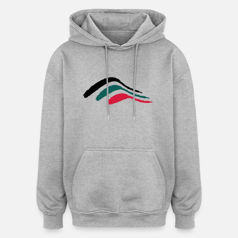 stripe bush_vec_3 fr - Sweat à capuche oversize unisexe - gris chiné