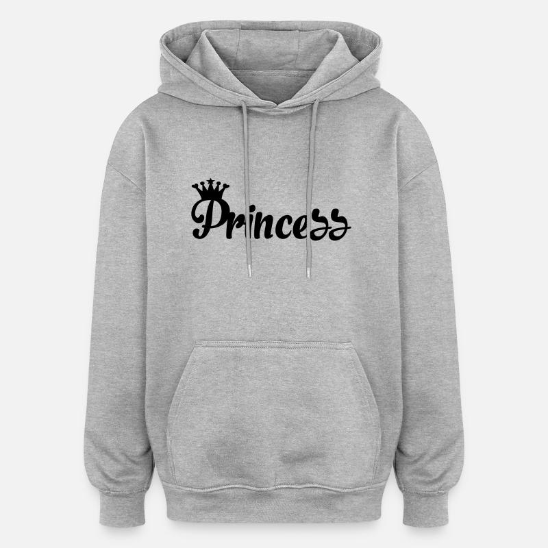 Princess - Sweat à capuche oversize unisexe - gris chiné