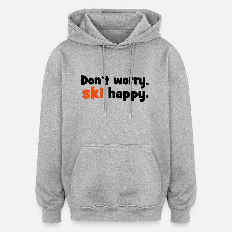 2541614 15427735 ski - Sweat à capuche oversize unisexe - gris chiné