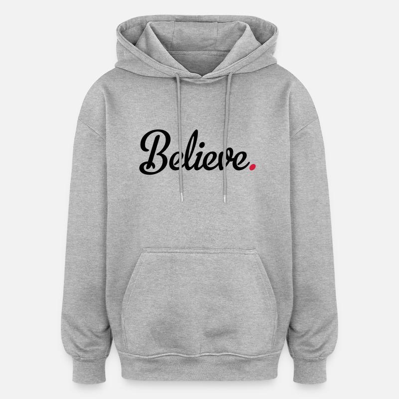 croire - Sweat à capuche oversize unisexe - gris chiné