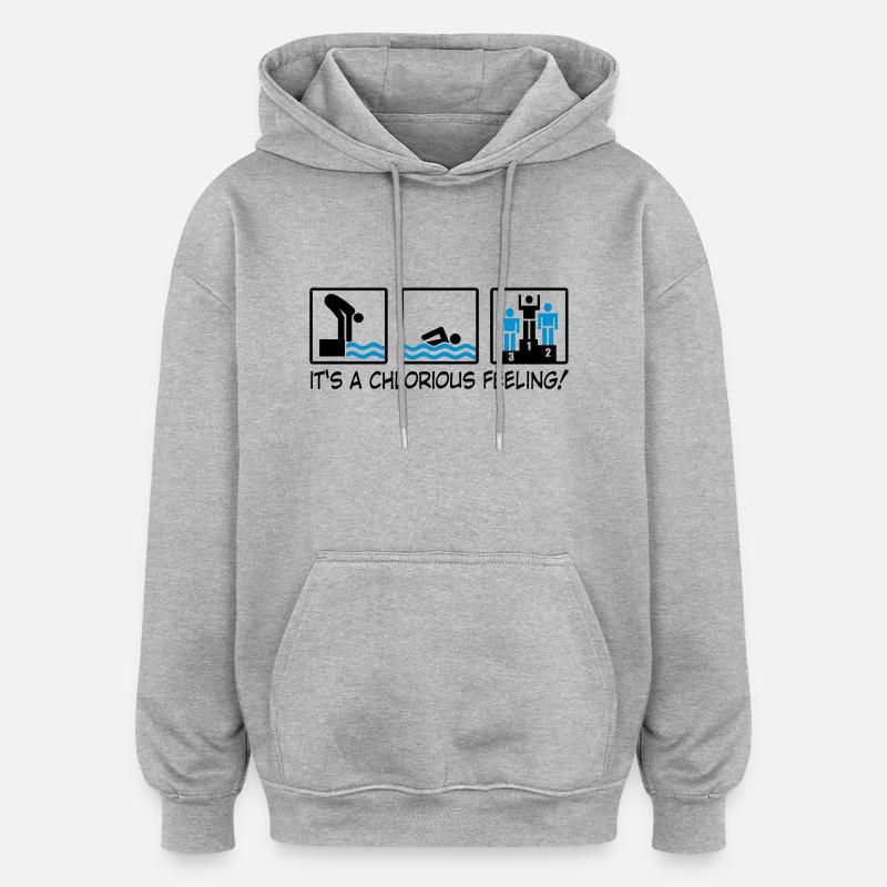 nager - Sweat à capuche oversize unisexe - gris chiné