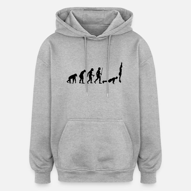 Evolution Burpee - Sweat à capuche oversize unisexe - gris chiné