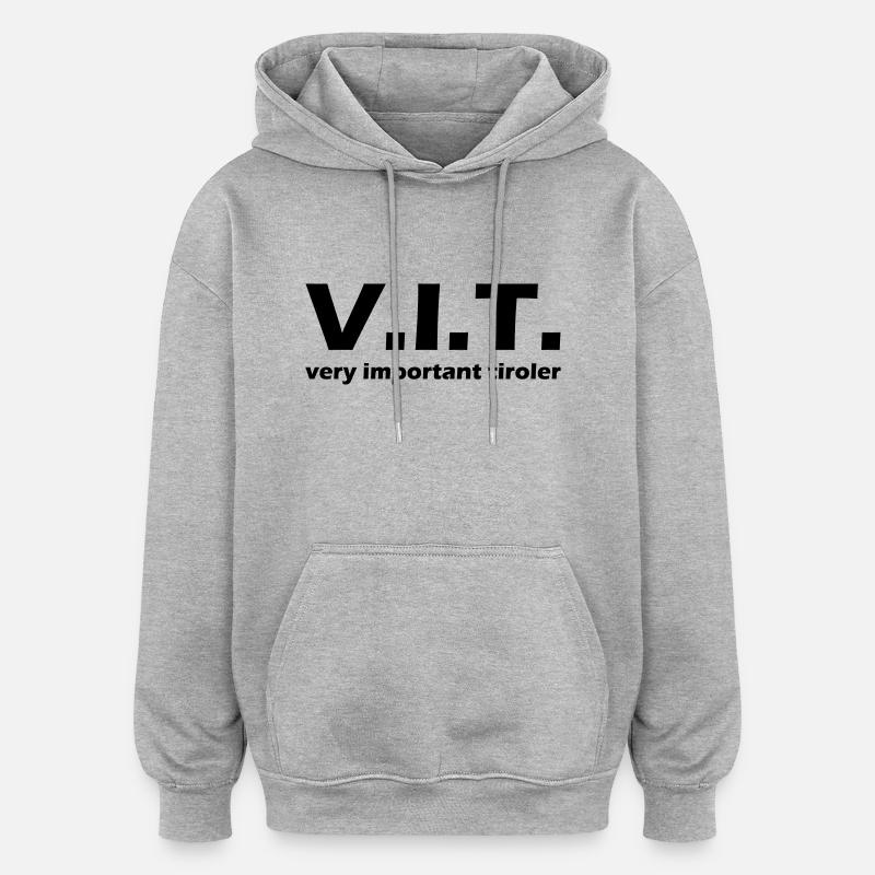 tiroler - Oversized Unisex Hoodie - Grau meliert
