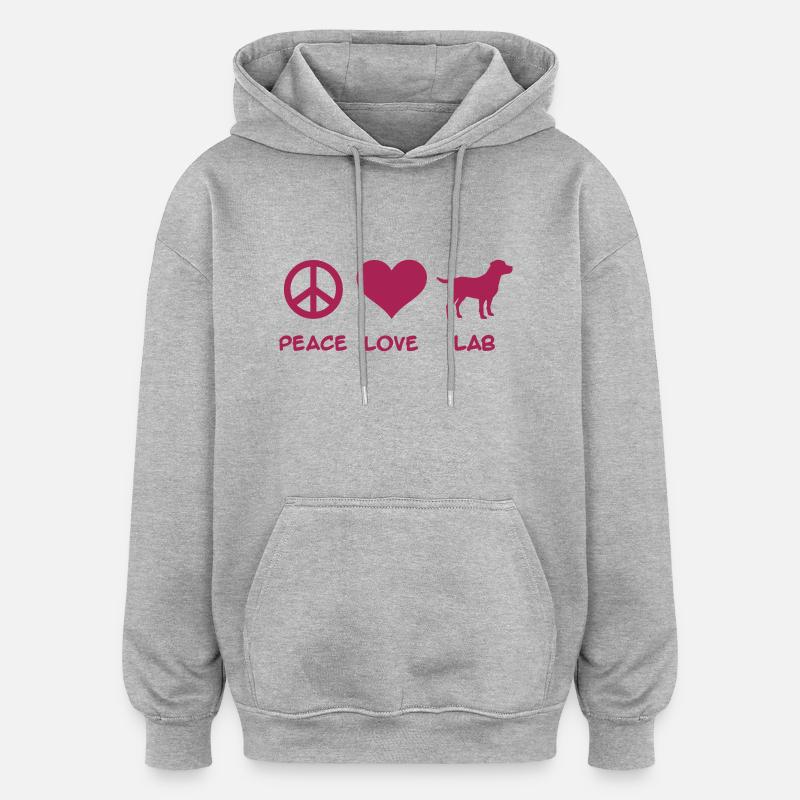 Labrador - Sweat à capuche oversize unisexe - gris chiné