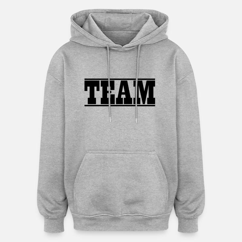 Conception d'équipe - Sweat à capuche oversize unisexe - gris chiné