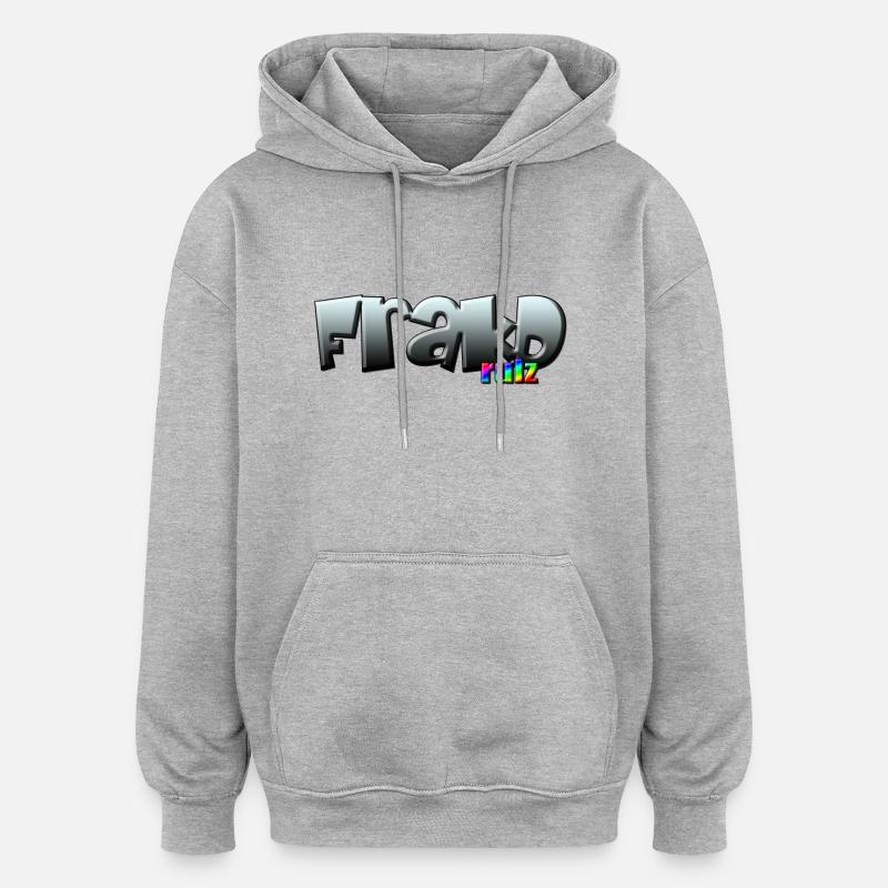 FrakD - Sweat à capuche oversize unisexe - gris chiné