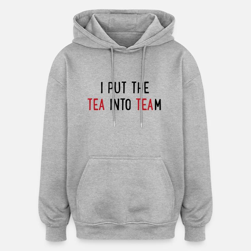 Team Tee - Oversized Unisex Hoodie - Grau meliert