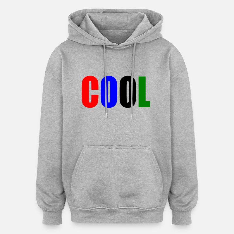 Cool - Sweat à capuche oversize unisexe - gris chiné