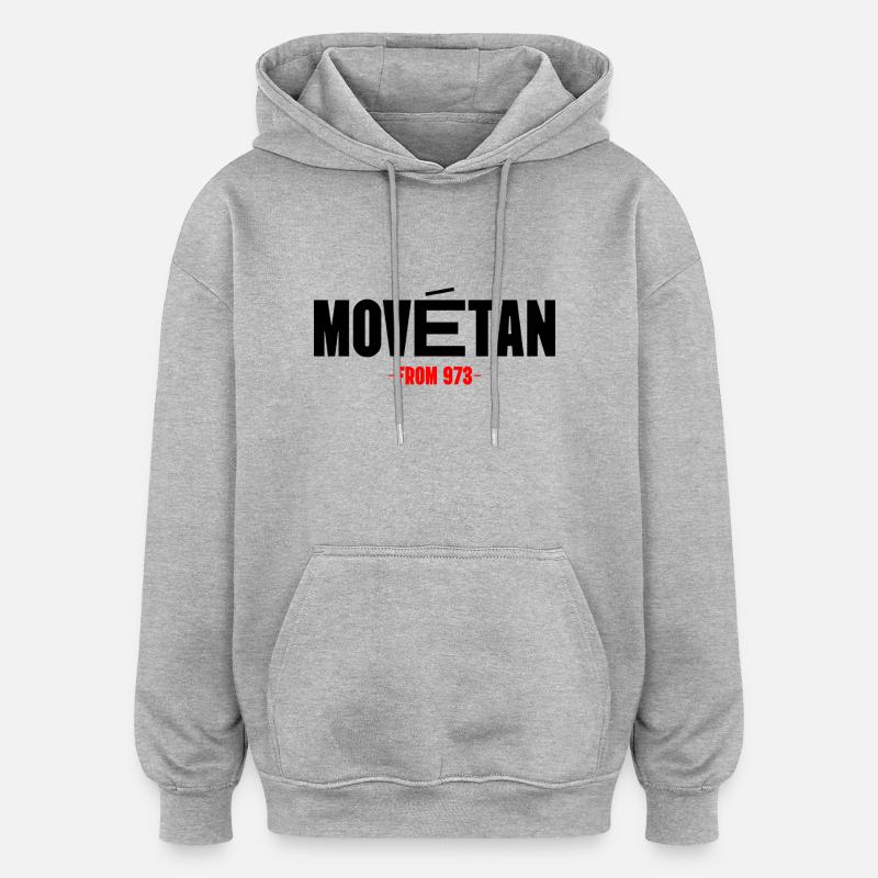 Movetan - Sweat à capuche oversize unisexe - gris chiné