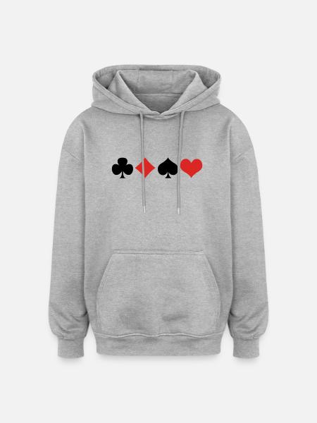 Karten 2 - Oversized Unisex Hoodie - Grau meliert
