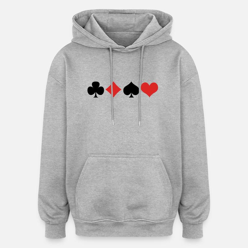Karten 2 - Oversized Unisex Hoodie - Grau meliert