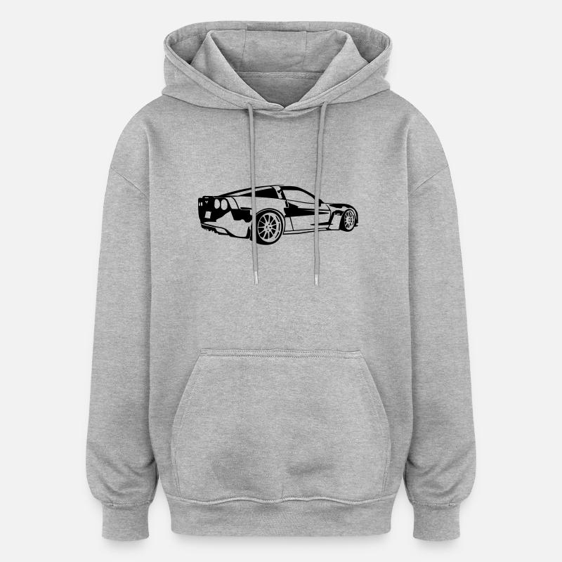 corvette - Sweat à capuche oversize unisexe - gris chiné