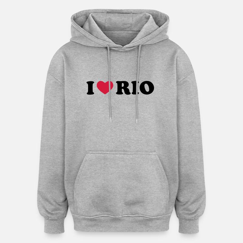 rio de janeiro - Sweat à capuche oversize unisexe - gris chiné