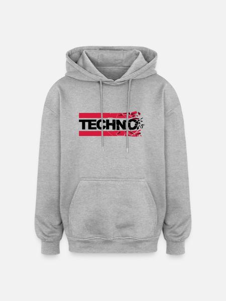 Techno shattered - Oversized Unisex Hoodie - Grau meliert