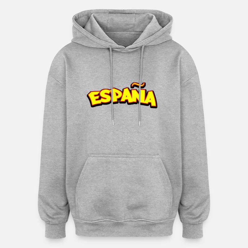 drapeau espagne españa - Sweat à capuche oversize unisexe - gris chiné