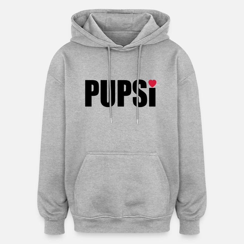 PUPSi - Oversized Unisex Hoodie - Grau meliert