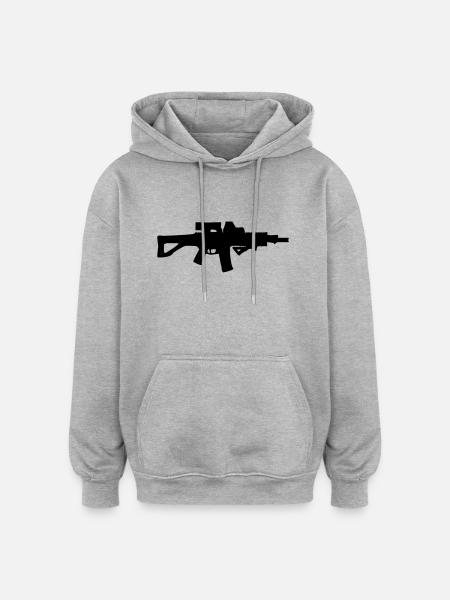 Sturmgewehr Gewehr - Oversized Unisex Hoodie - Grau meliert