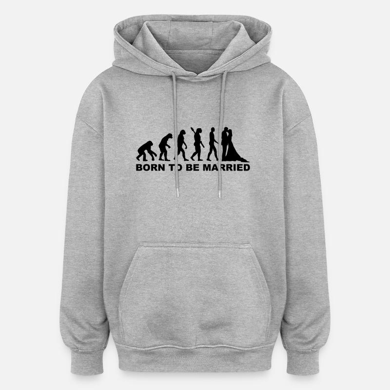 Evolution Wedding - Oversized Unisex Hoodie - heather grey