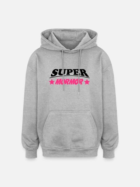Super mormor - Oversized Unisex Hoodie - heather grey