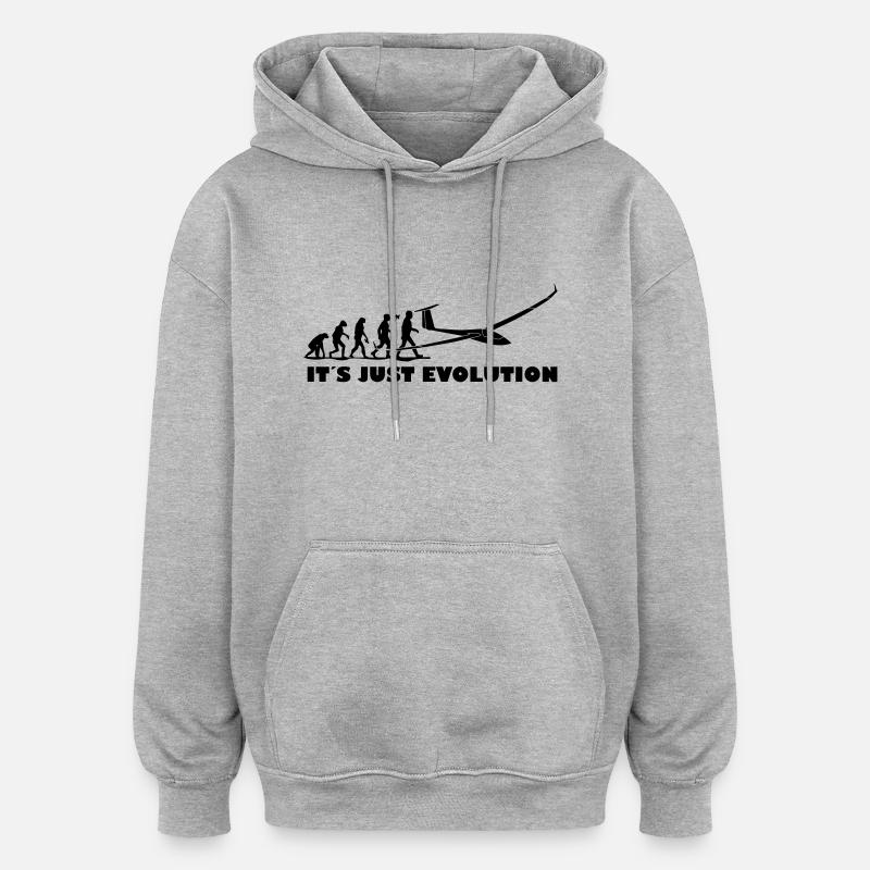 evolution segelfliegen - Oversized Unisex Hoodie - Grau meliert