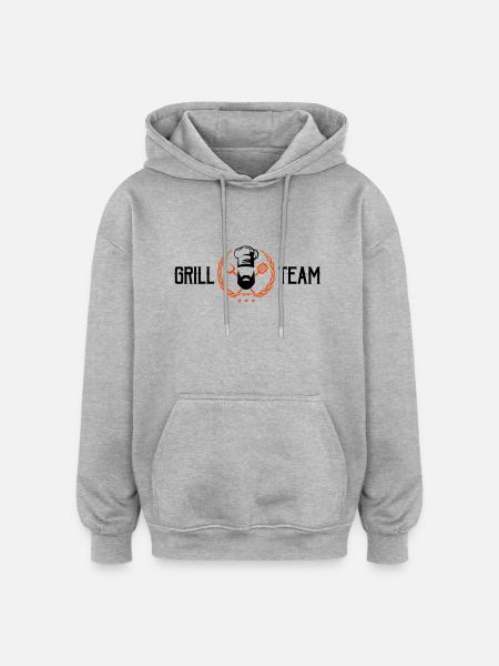 grill team design - Oversized Unisex Hoodie - Grau meliert