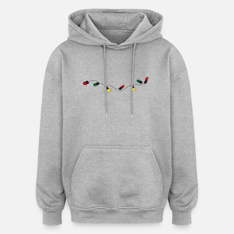 Lichterkette mit bunten Lichtern - Oversized Unisex Hoodie - Grau meliert