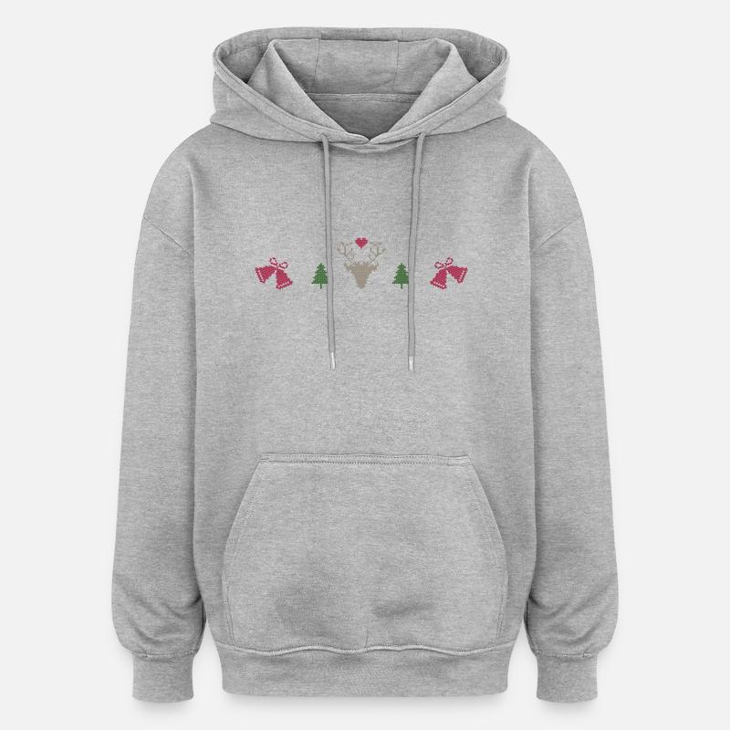 Petits cadeaux amusants pour Noël - Sweat à capuche oversize unisexe - gris chiné